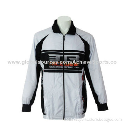 Sublimation Sport Jacket with Zip-up and Two Hand Warm Pockets, 100% Polyester Warm Fabric